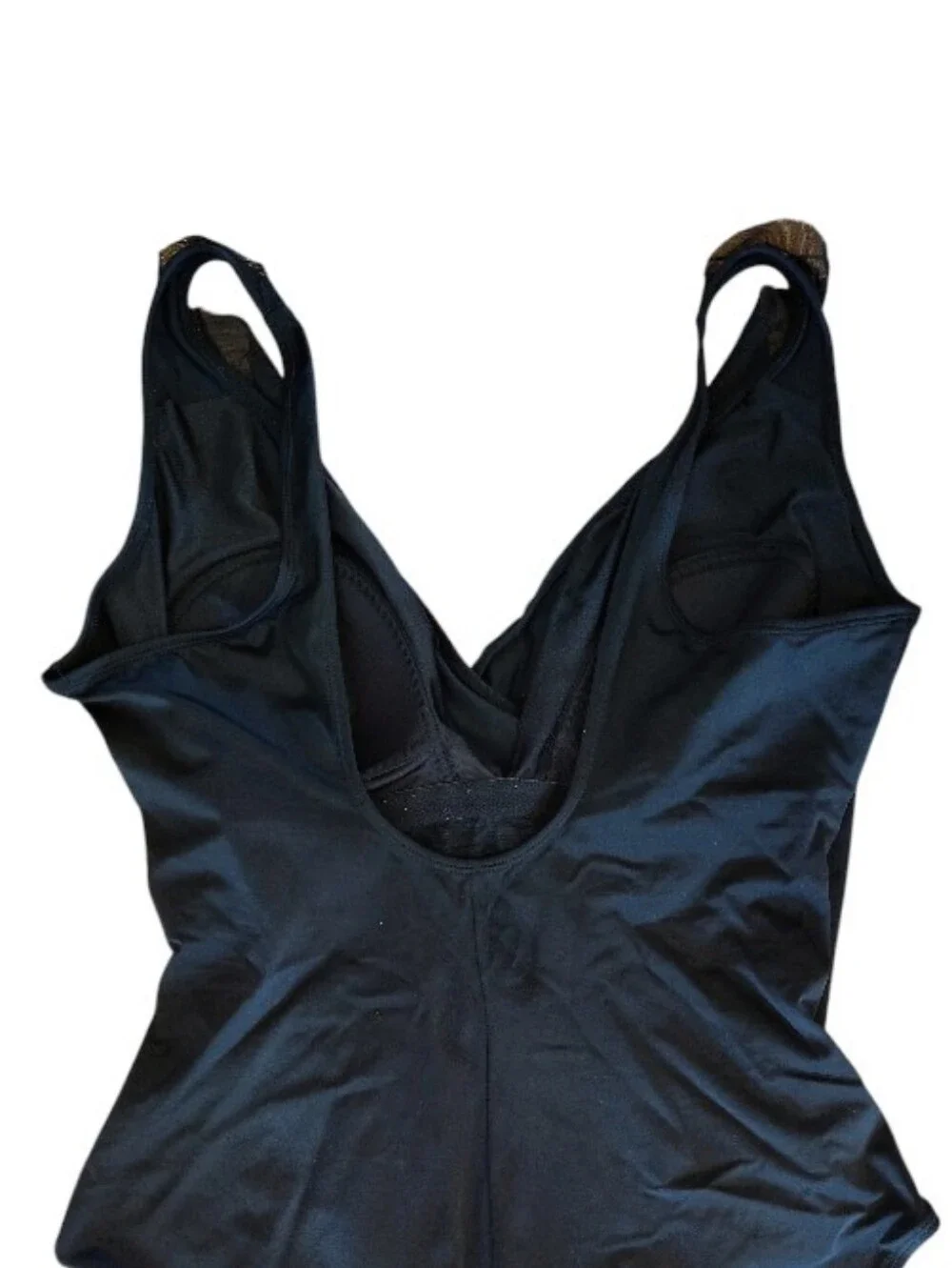 Great‎ Lengths Black Ruffled VNeck Wrap One Piece Tank Swimsuit SZ 16 Plus